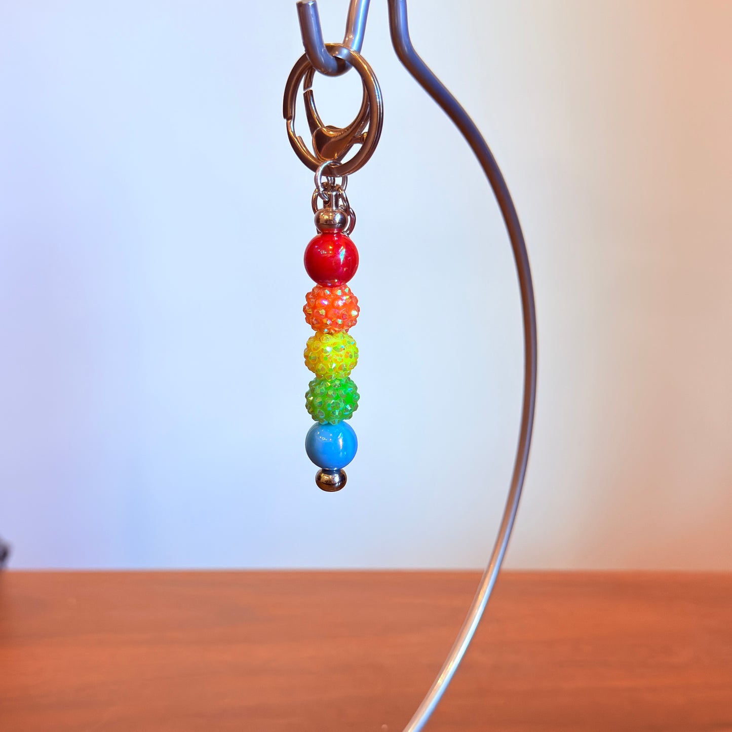 Rainbow Pride Beaded Keychain