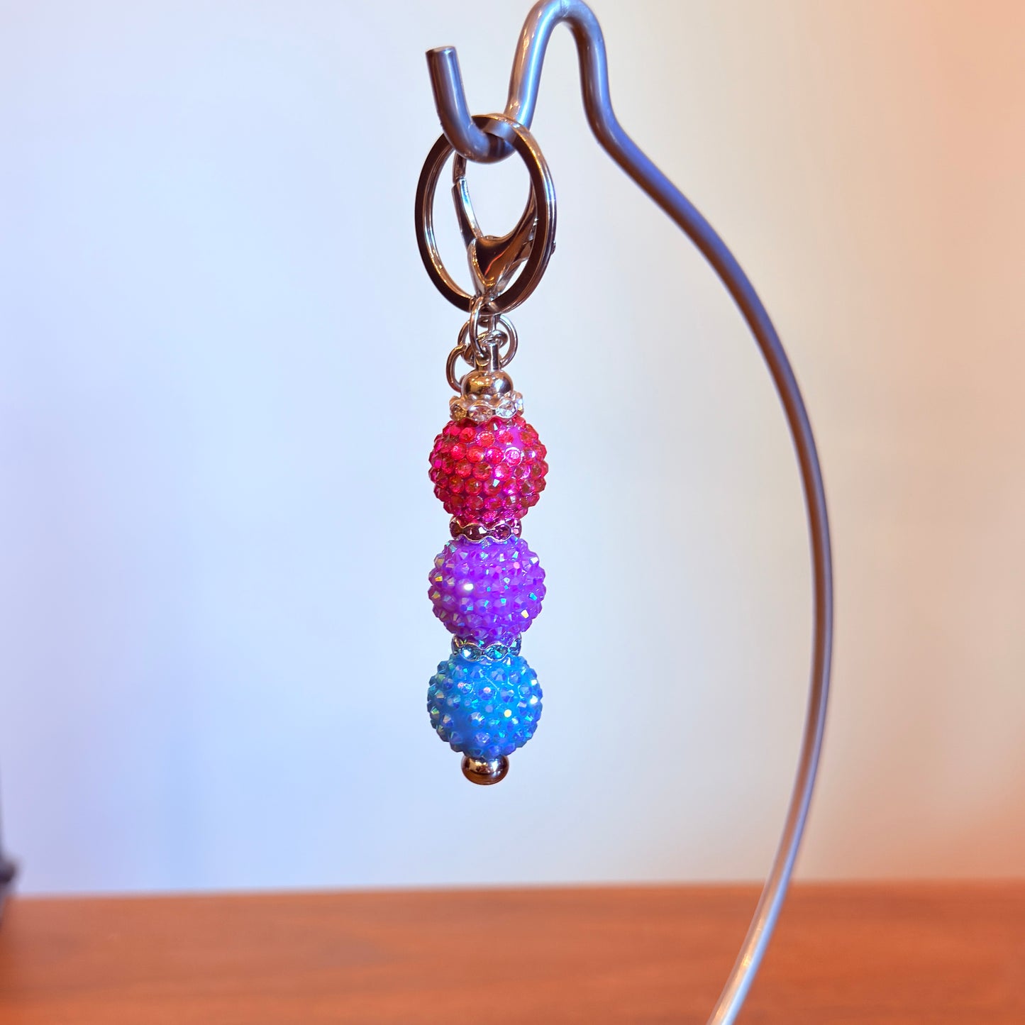 Bisexual Pride Beaded Keychain