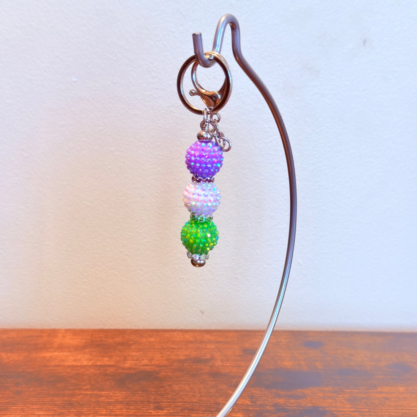 Genderqueer Pride Beaded Keychain