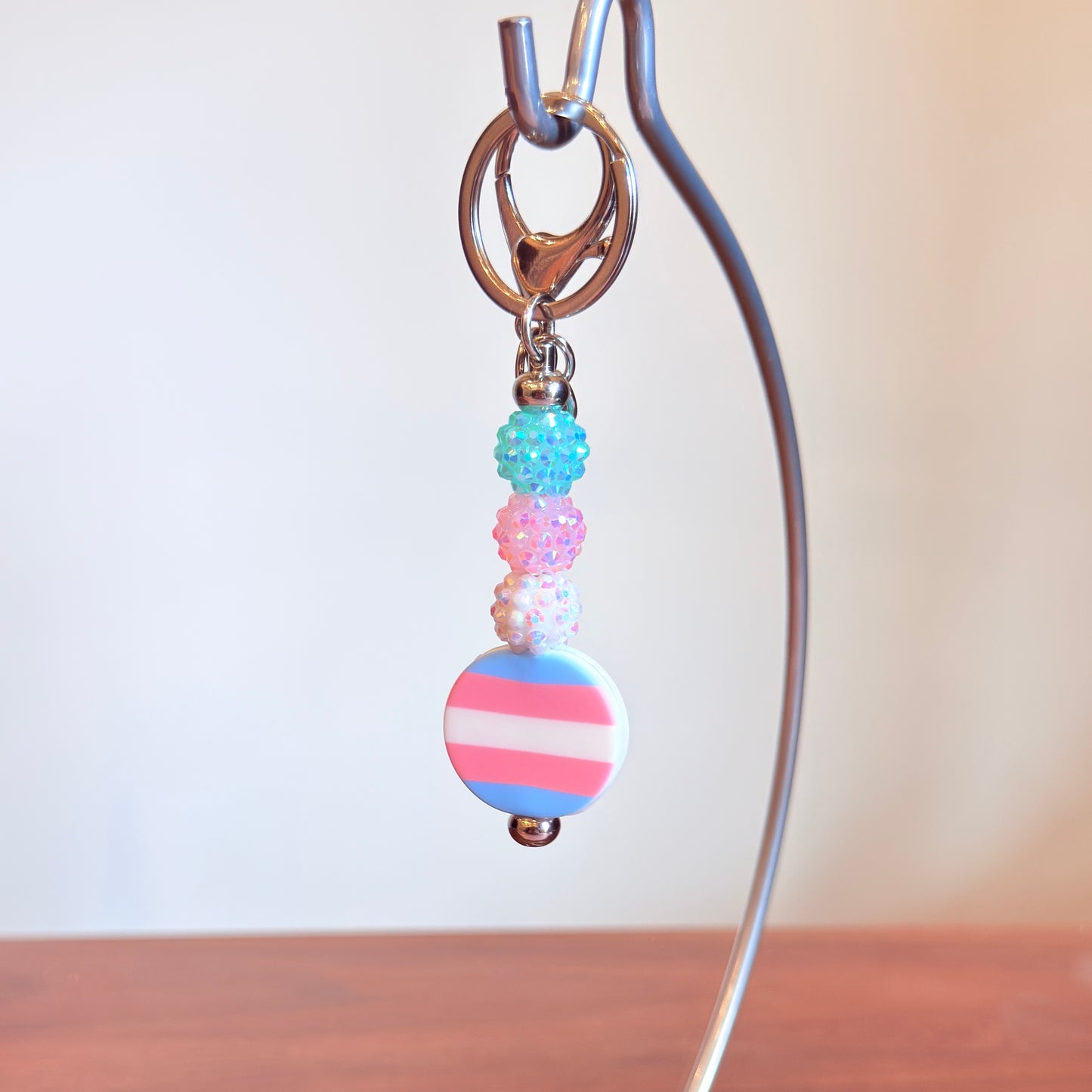 Transgender Pride Beaded Keychain/Bag Charm - LGBTQIA+ Gift