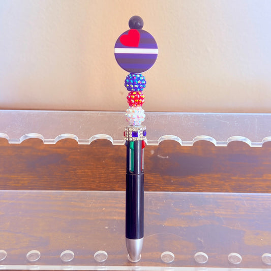 Leather Pride 4-in-1 Beaded Pen