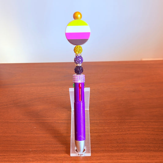 Nonbinary Pride 4-in-1 Beaded Pen