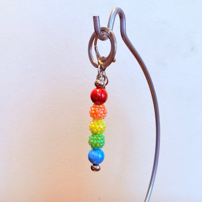 Rainbow Pride Beaded Keychain