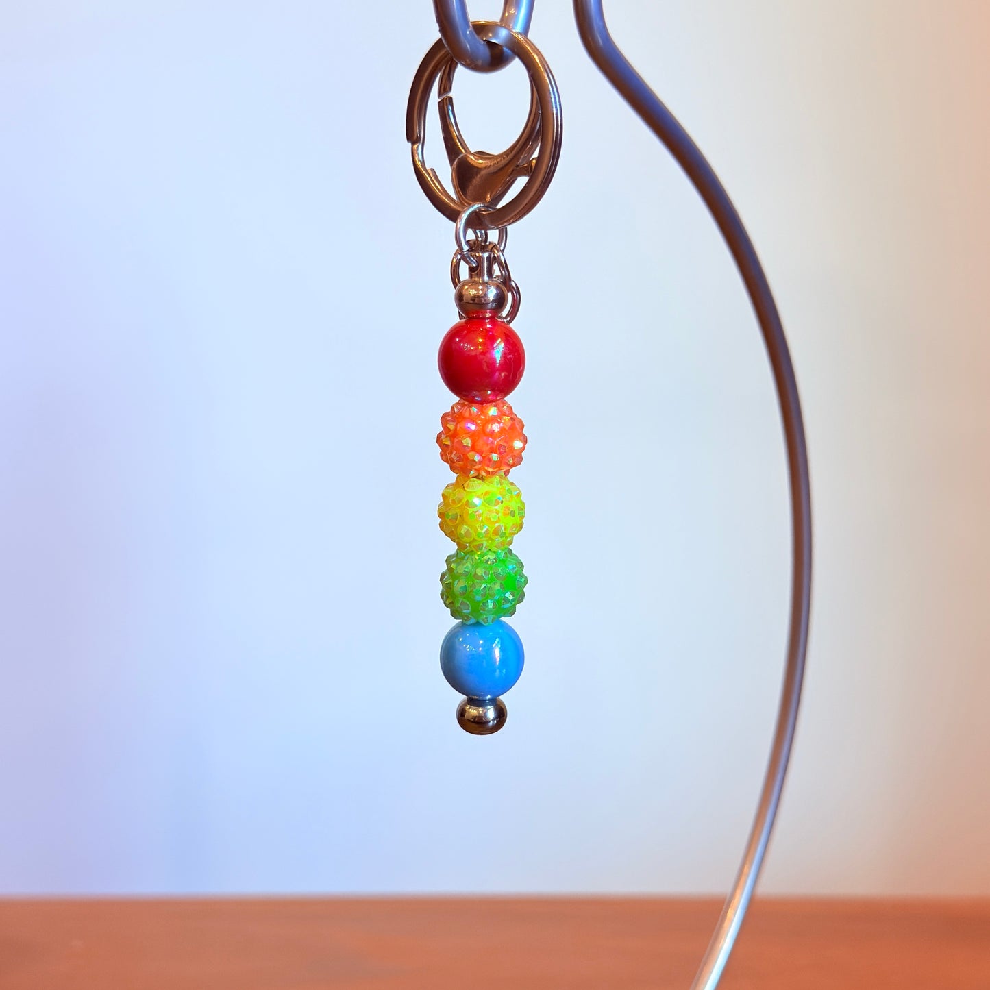 Rainbow Pride Beaded Keychain