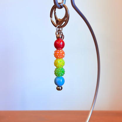 Rainbow Pride Beaded Keychain