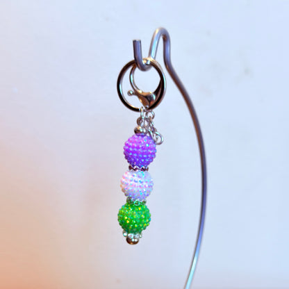 Genderqueer Pride Beaded Keychain