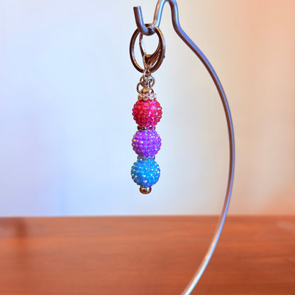 Bisexual Pride Beaded Keychain