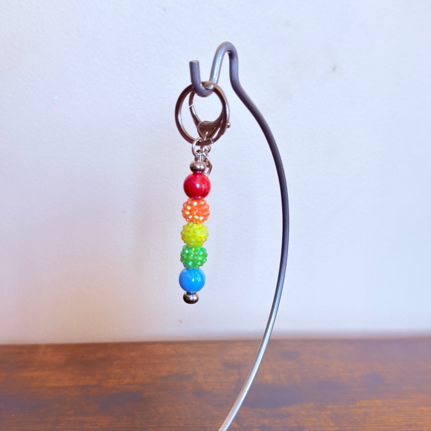 Rainbow Pride Beaded Keychain
