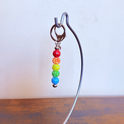 Rainbow Pride Beaded Keychain
