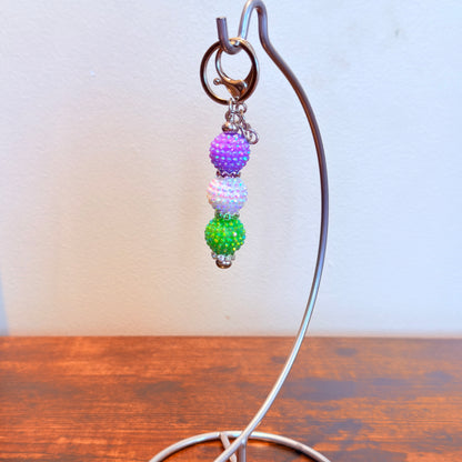 Genderqueer Pride Beaded Keychain