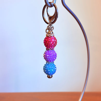 Bisexual Pride Beaded Keychain