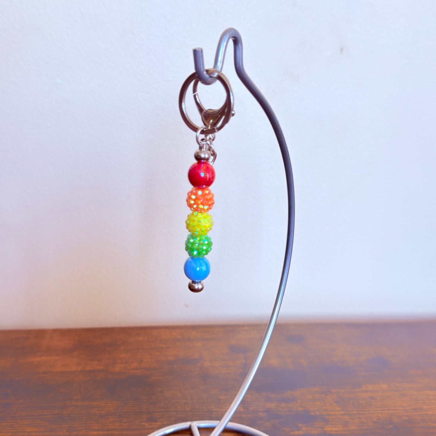 Rainbow Pride Beaded Keychain