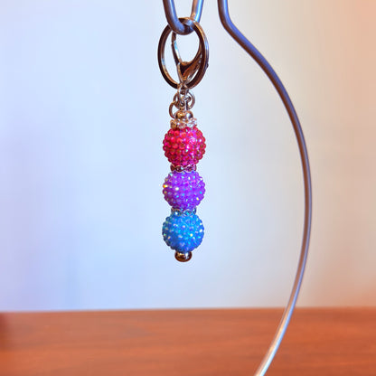 Bisexual Pride Beaded Keychain