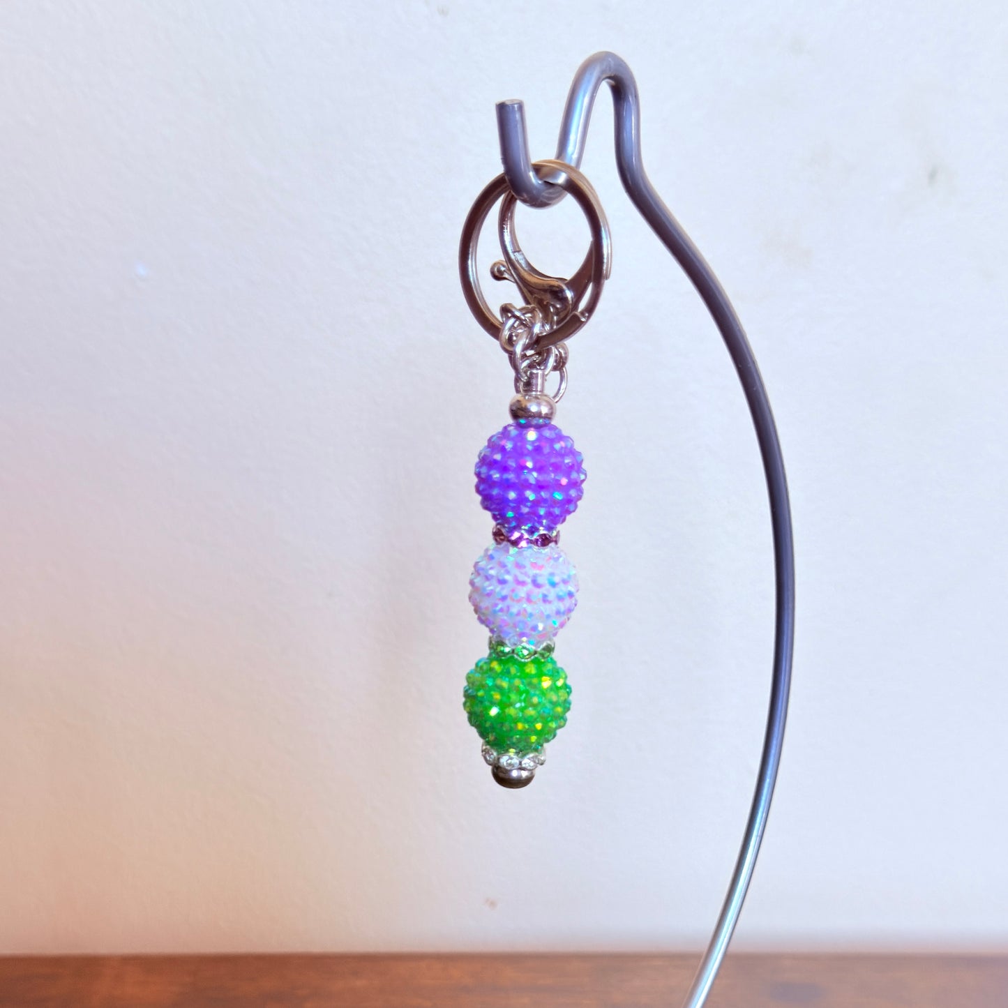 Genderqueer Pride Beaded Keychain