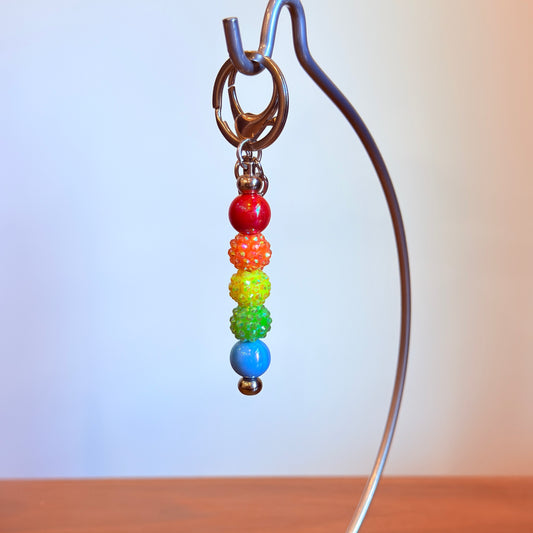 Rainbow Pride Beaded Keychain