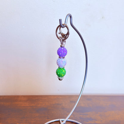 Genderqueer Pride Beaded Keychain