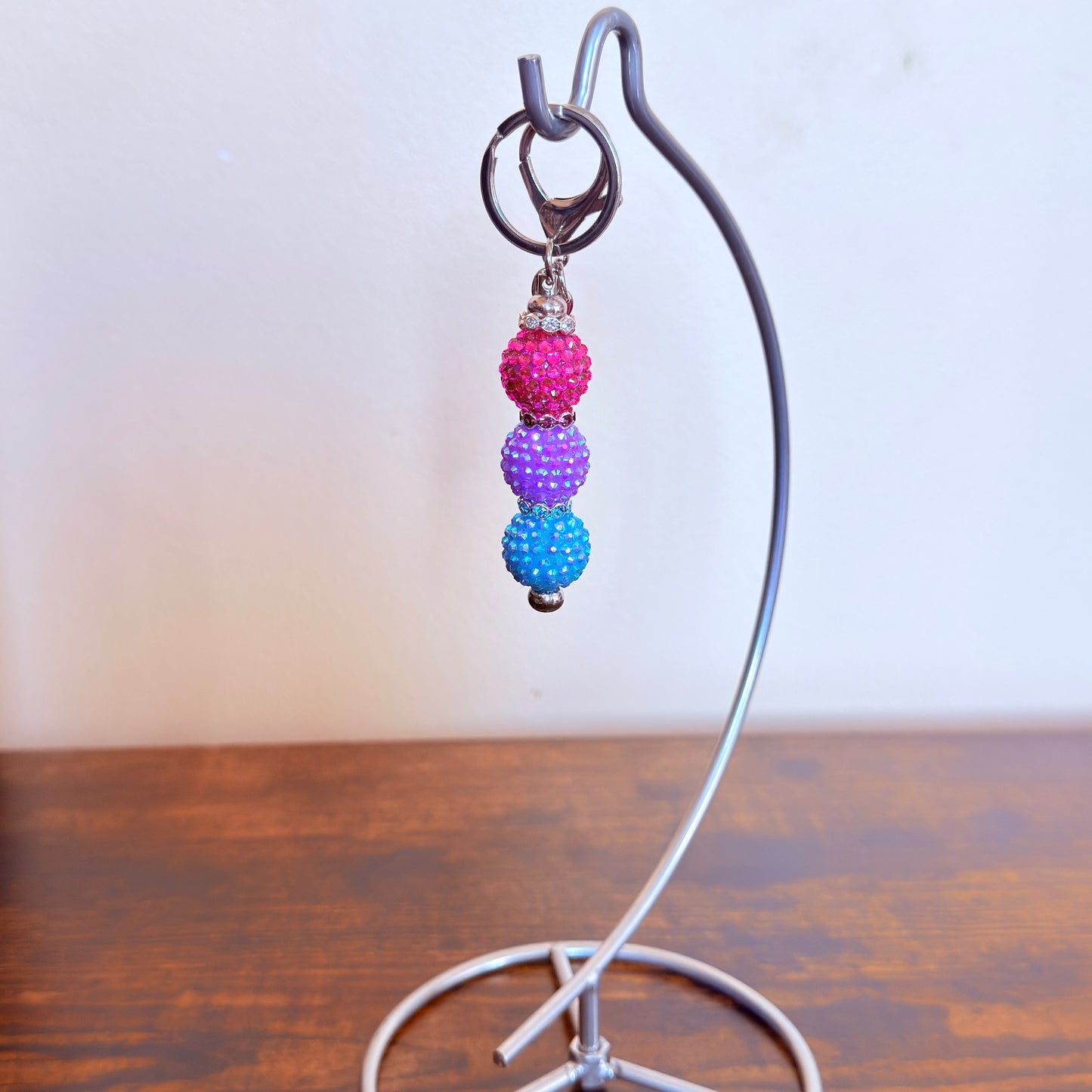 Bisexual Pride Beaded Keychain