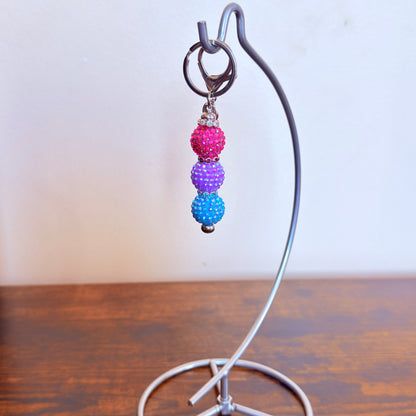 Bisexual Pride Beaded Keychain
