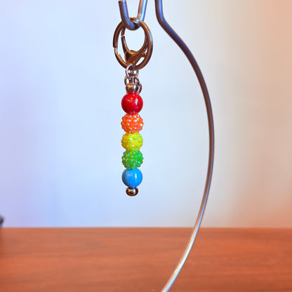 Rainbow Pride Beaded Keychain
