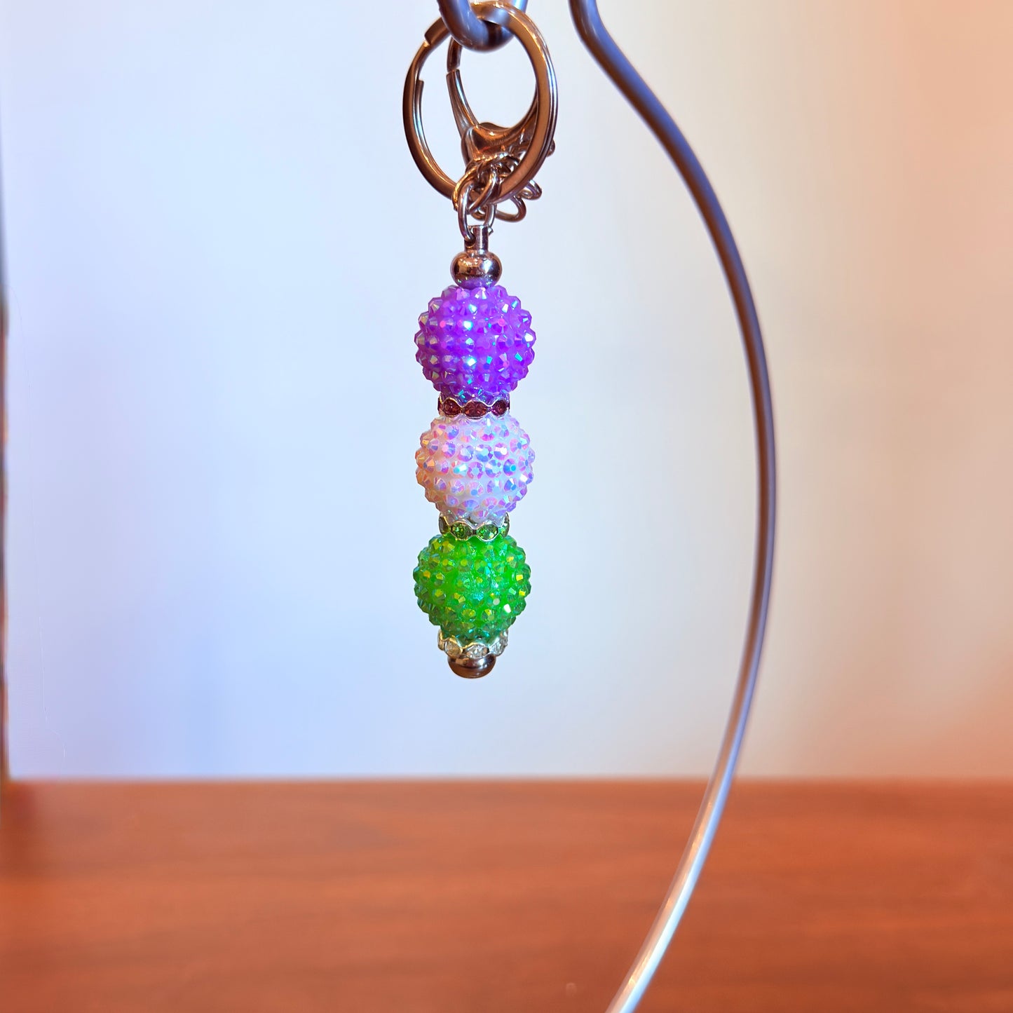 Genderqueer Pride Beaded Keychain