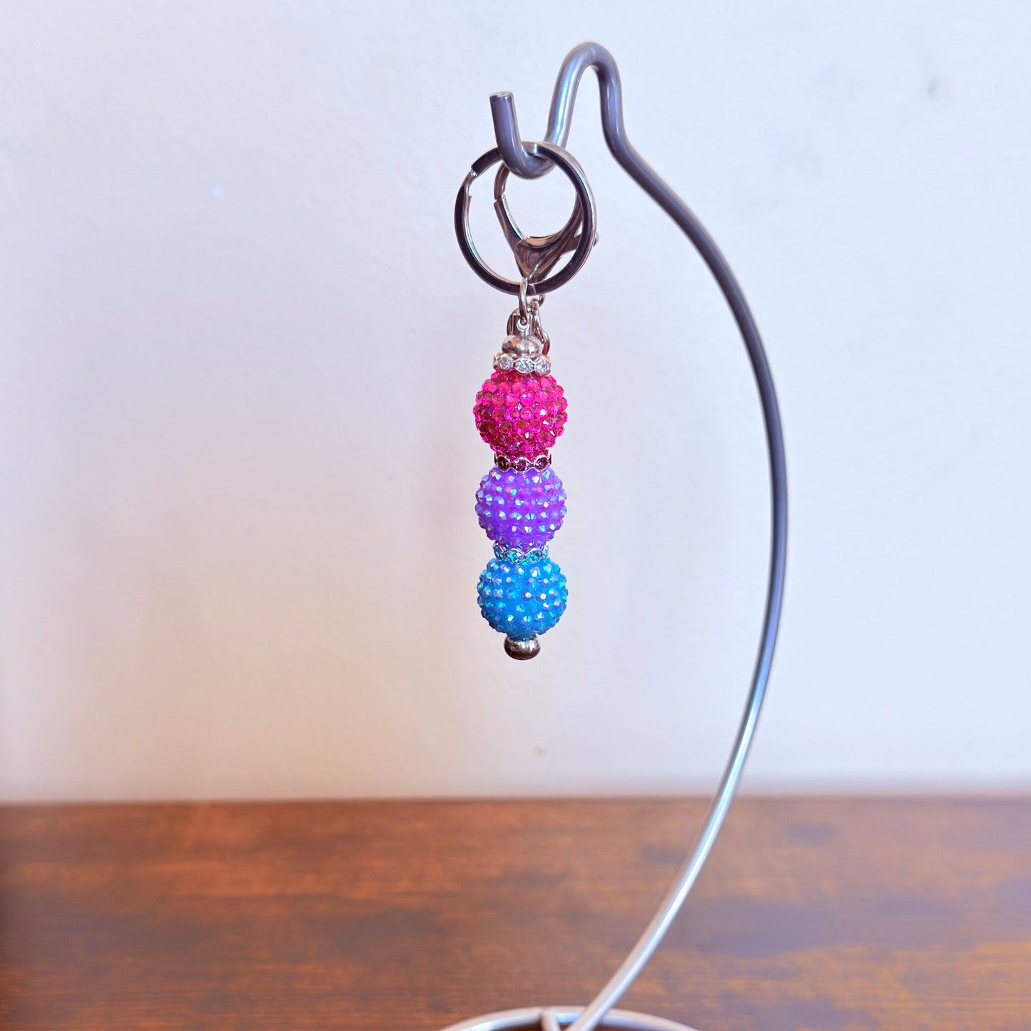 Bisexual Pride Beaded Keychain