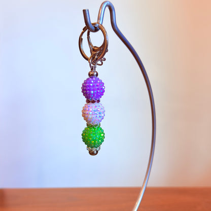 Genderqueer Pride Beaded Keychain