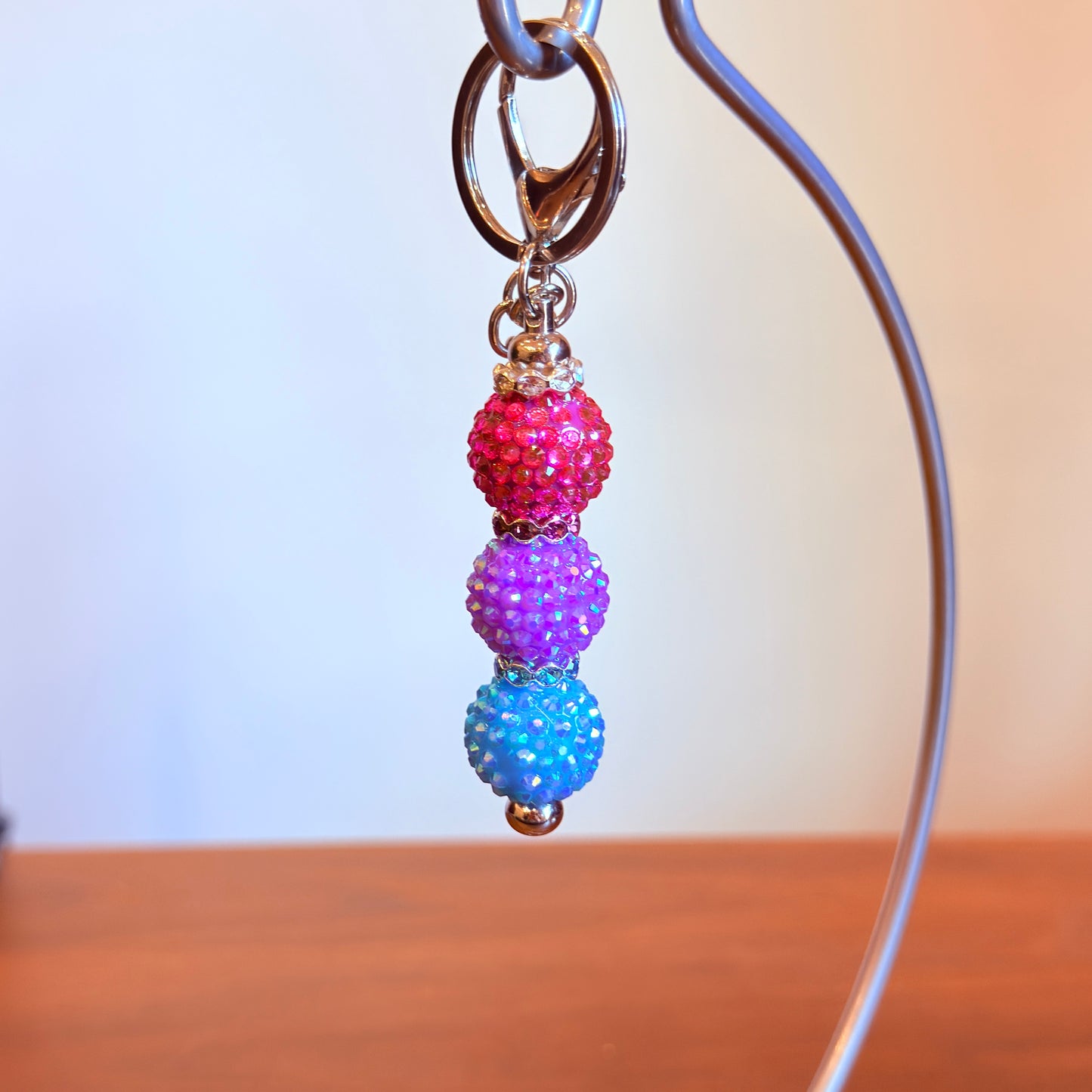 Bisexual Pride Beaded Keychain