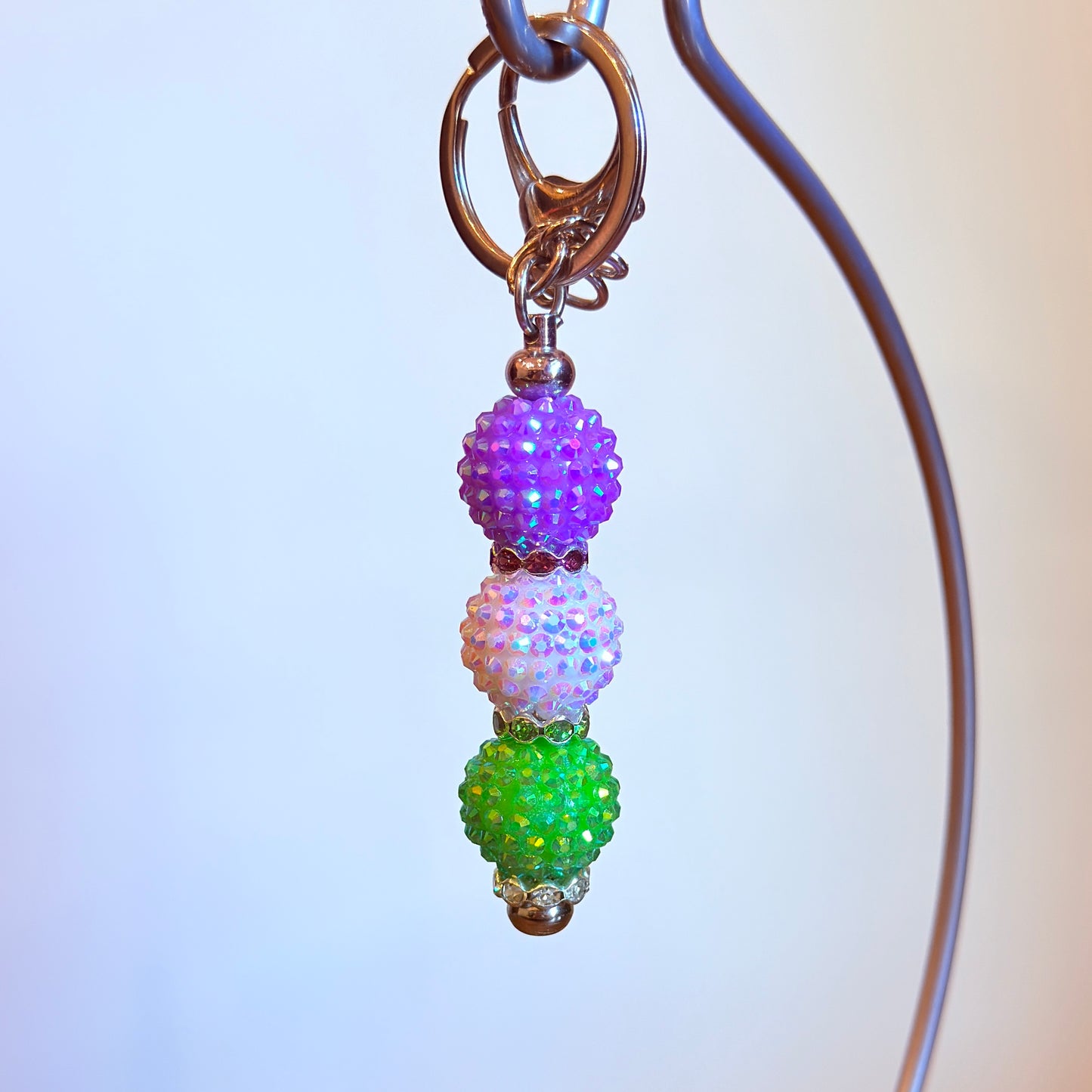 Genderqueer Pride Beaded Keychain