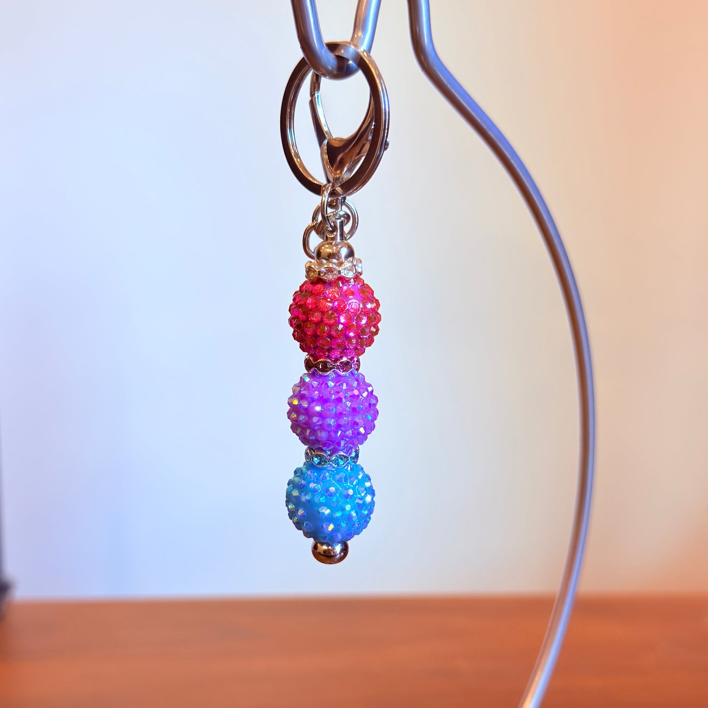 Bisexual Pride Beaded Keychain