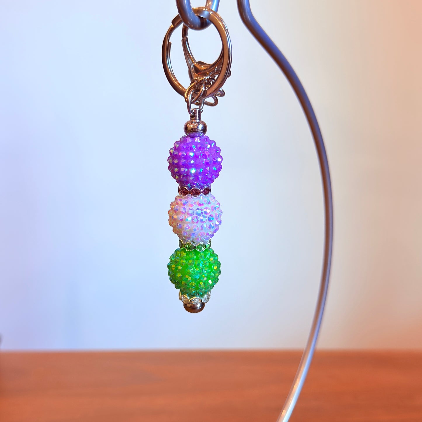 Genderqueer Pride Beaded Keychain