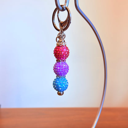 Bisexual Pride Beaded Keychain