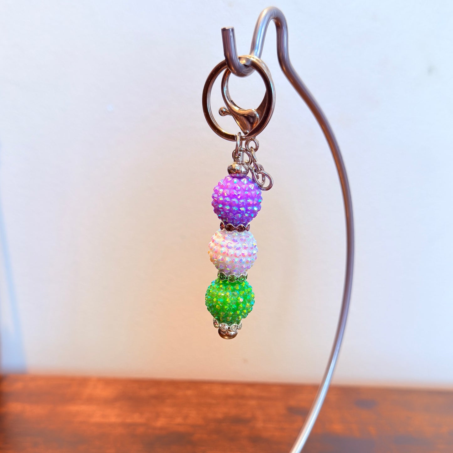 Genderqueer Pride Beaded Keychain