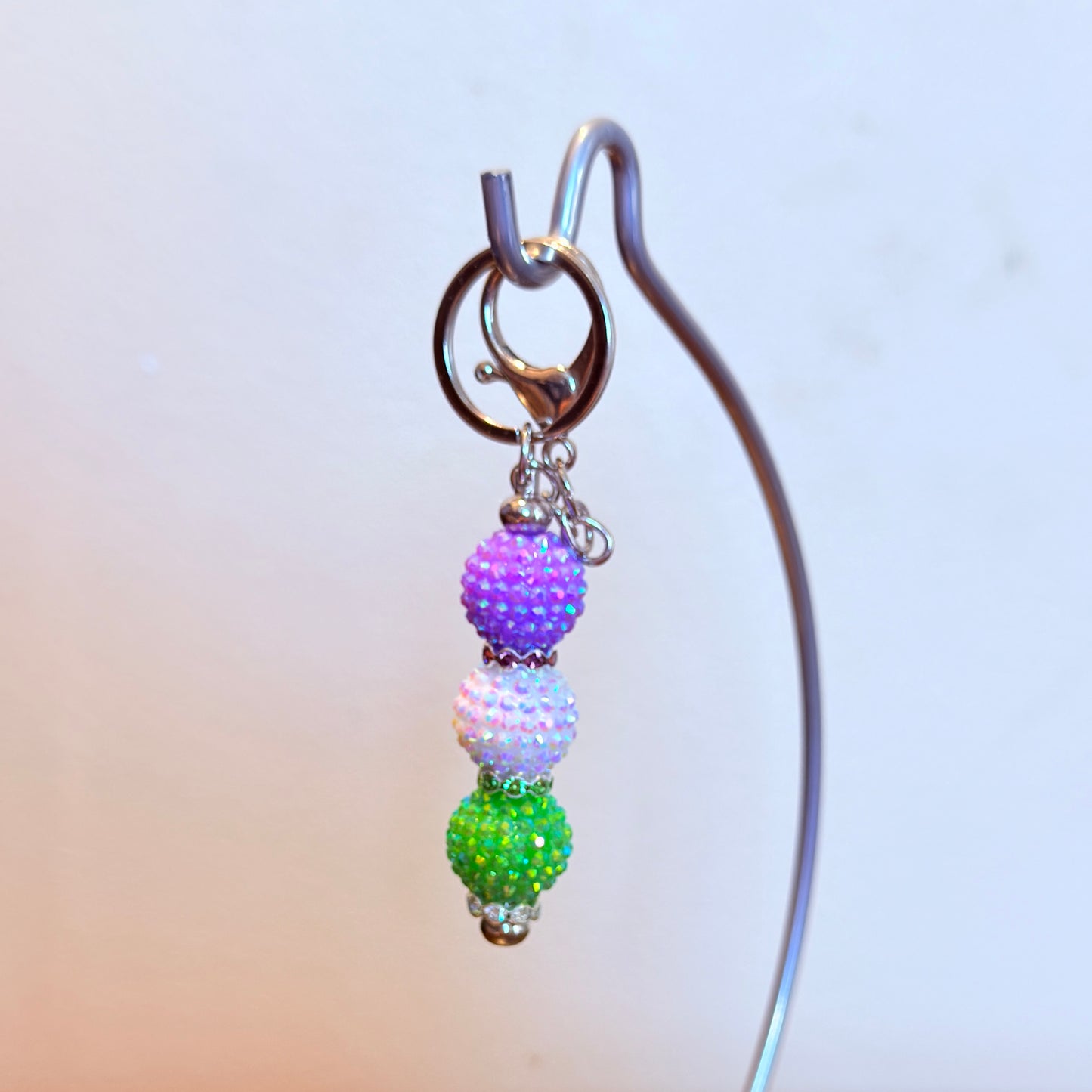 Genderqueer Pride Beaded Keychain