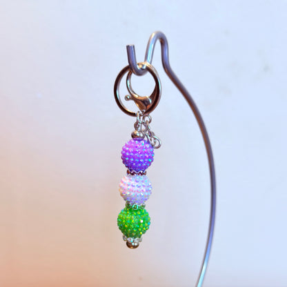 Genderqueer Pride Beaded Keychain