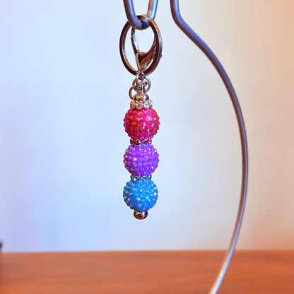 Bisexual Pride Beaded Keychain