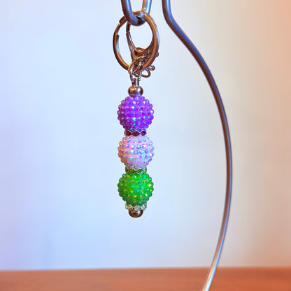 Genderqueer Pride Beaded Keychain