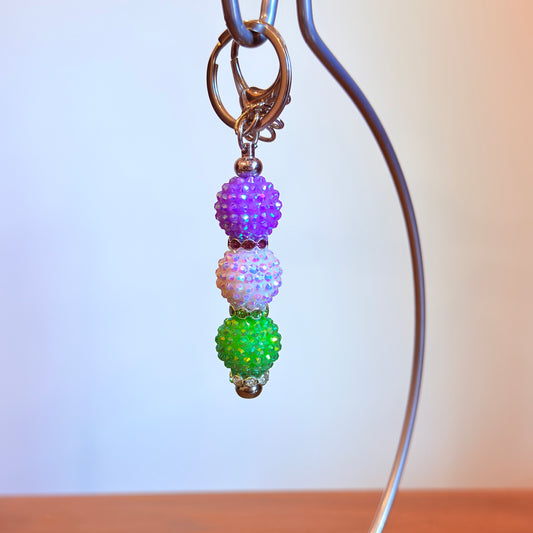 Genderqueer Pride Beaded Keychain