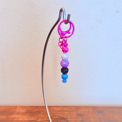 Genderfluid Pride Rhinestone and Smooth Beaded Keychain