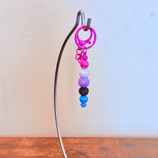 Genderfluid Pride Beaded Keychain