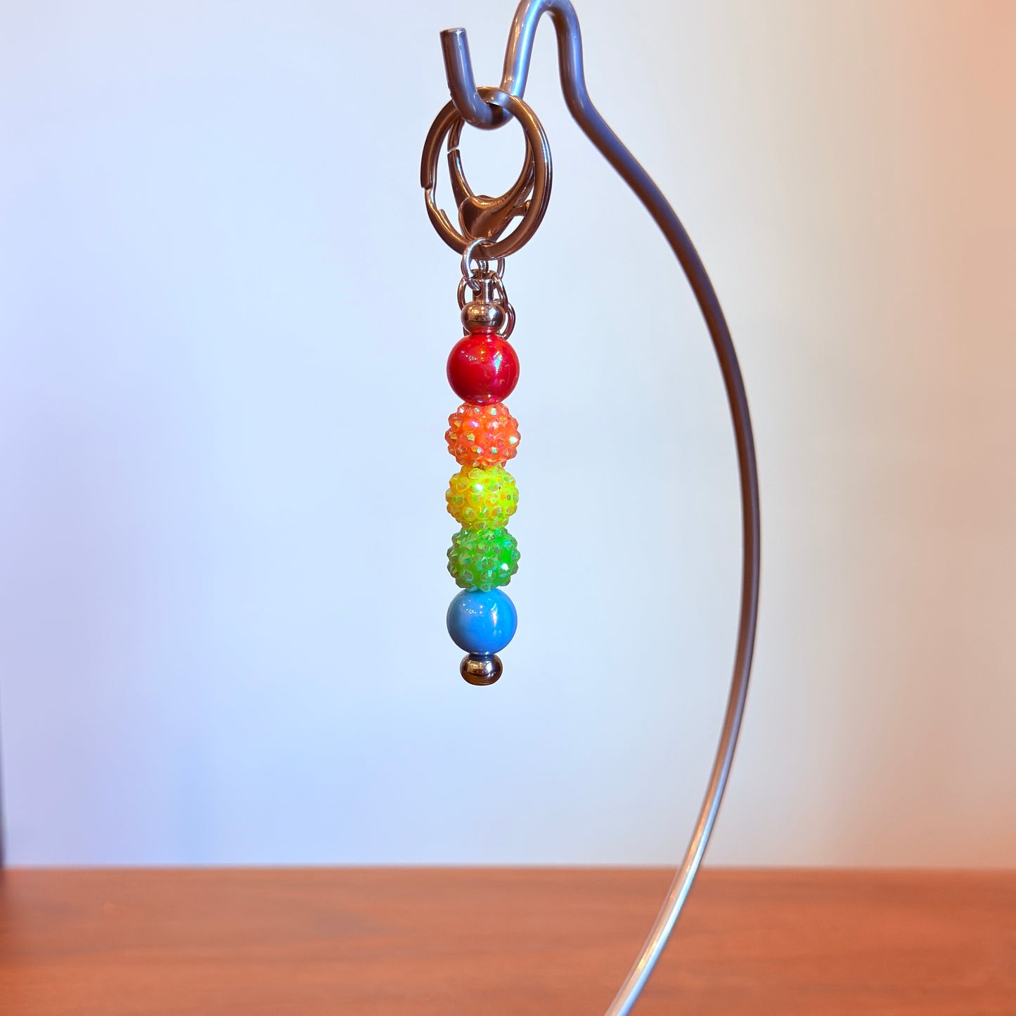 Rainbow Pride Beaded Keychain