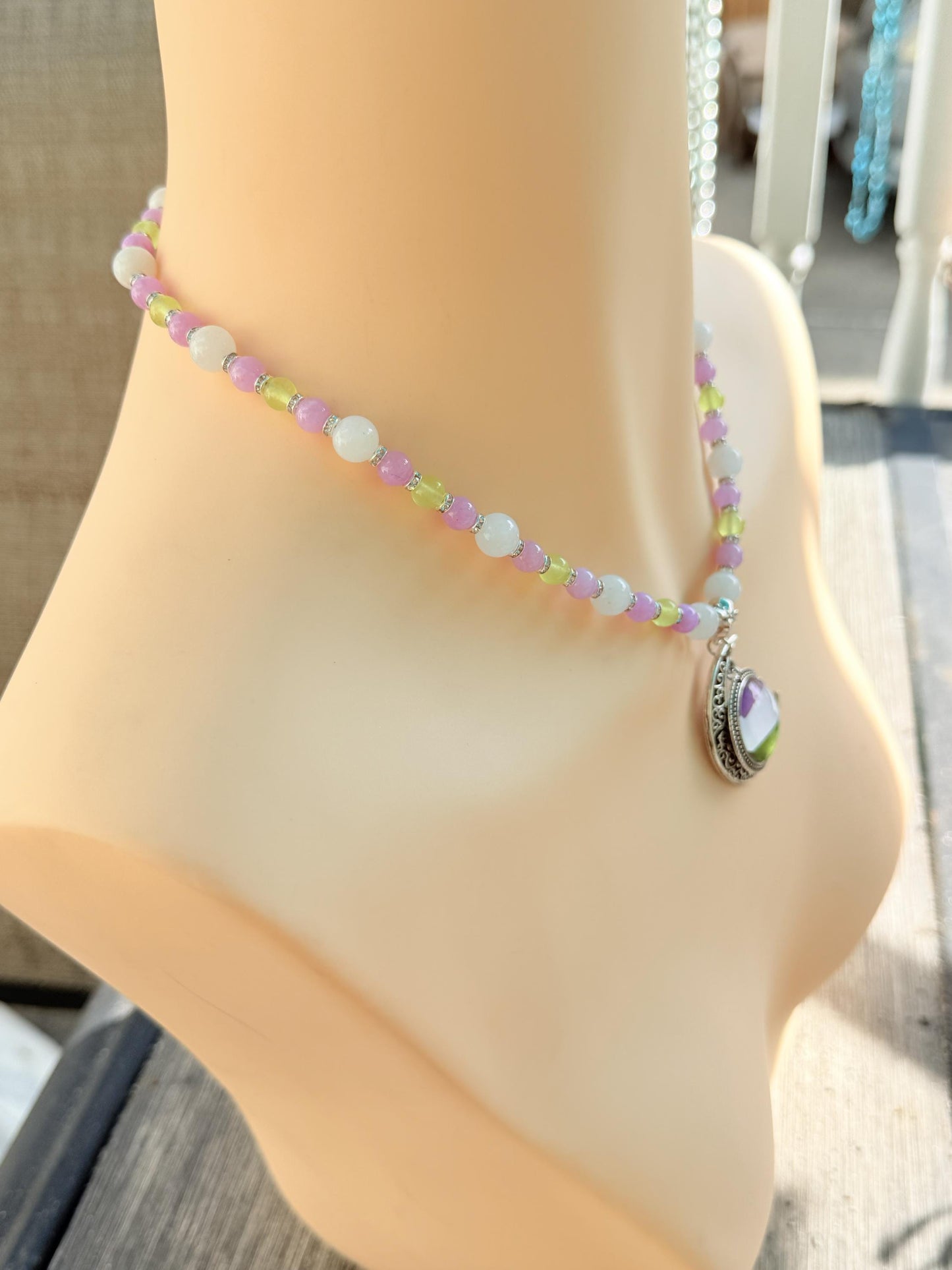 Gender Queer Pride Necklace - LGBTQIA+ Jade Handmade Beaded Necklace - Statement Piece