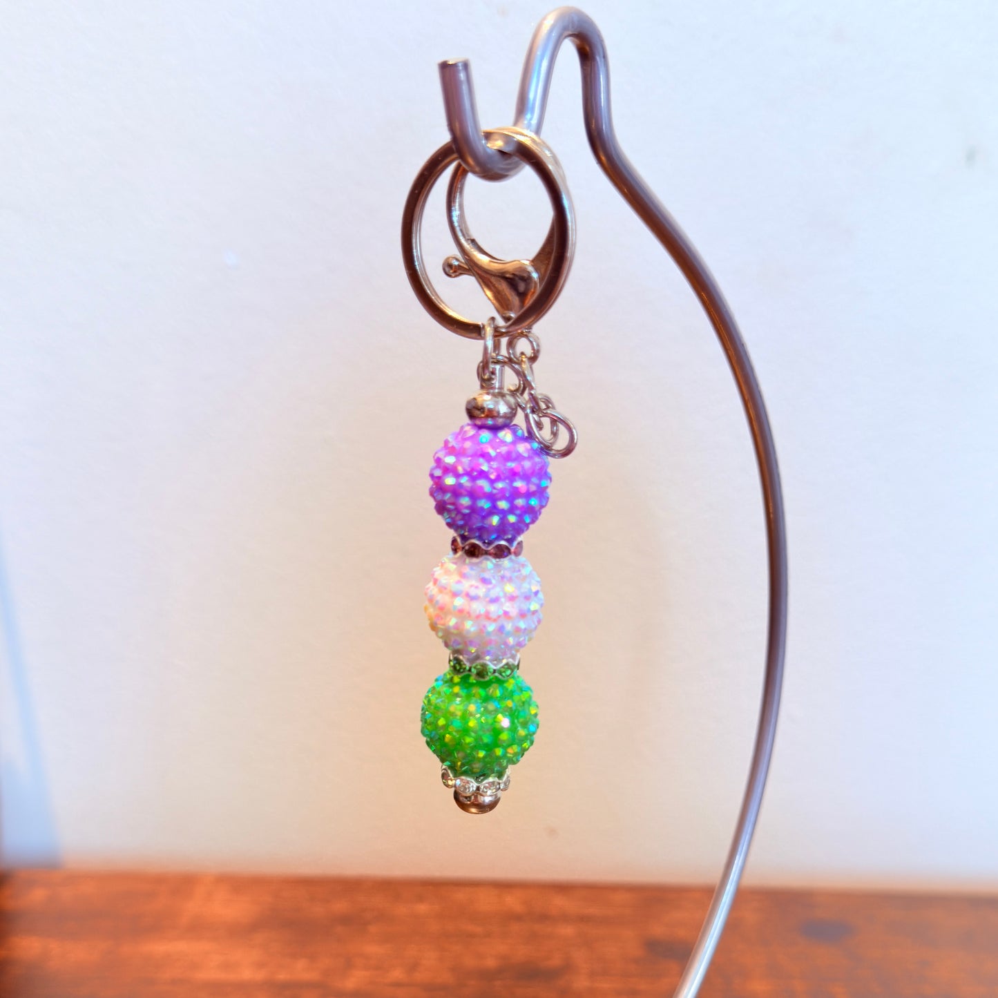 Genderqueer Pride Beaded Keychain