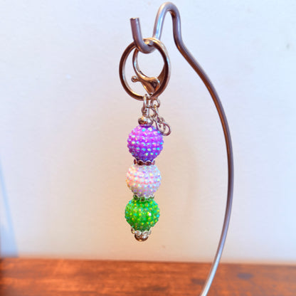 Genderqueer Pride Beaded Keychain