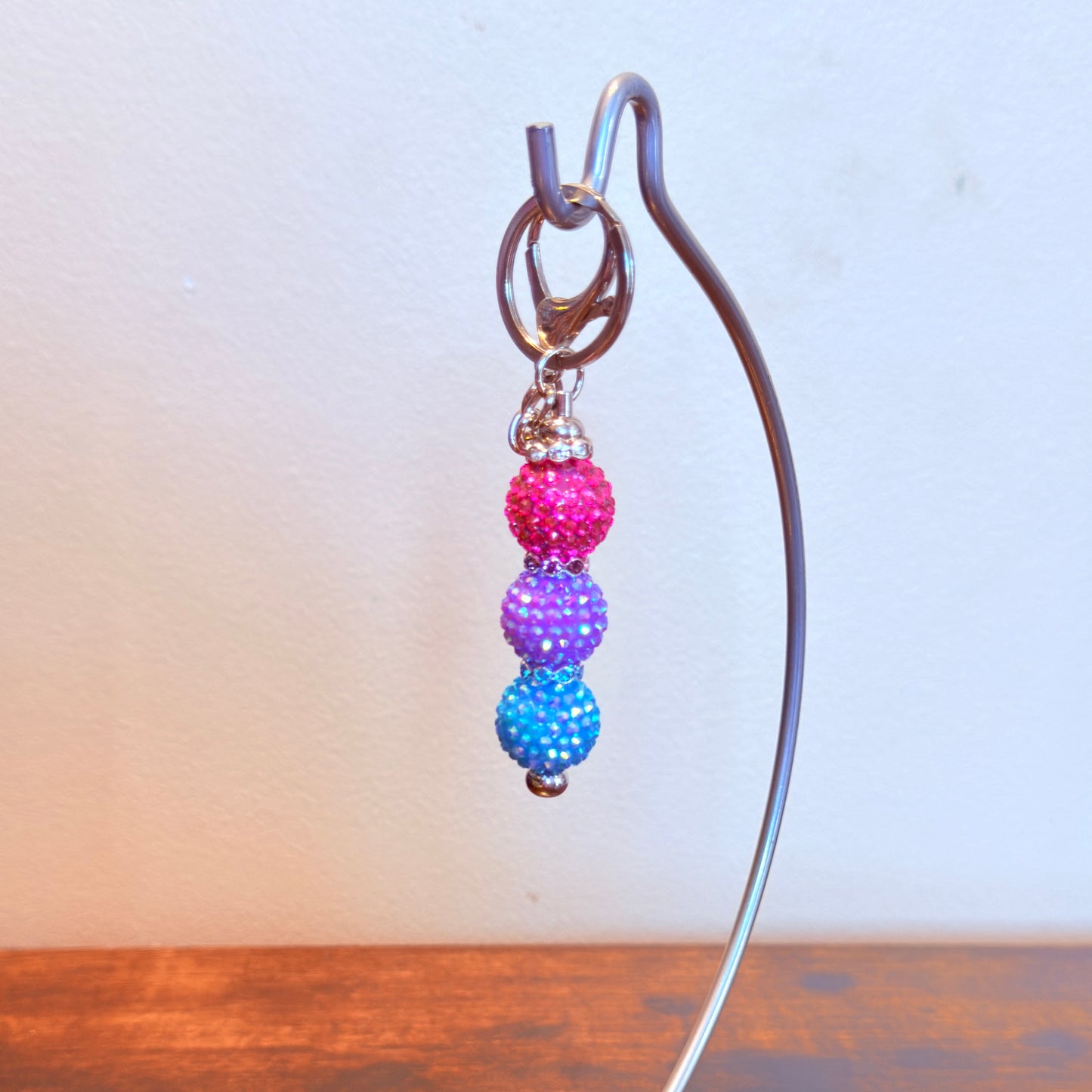 Bisexual Pride Beaded Keychain