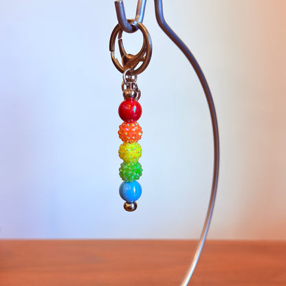 Rainbow Pride Beaded Keychain