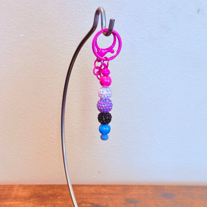 Genderfluid Pride Rhinestone and Smooth Beaded Keychain