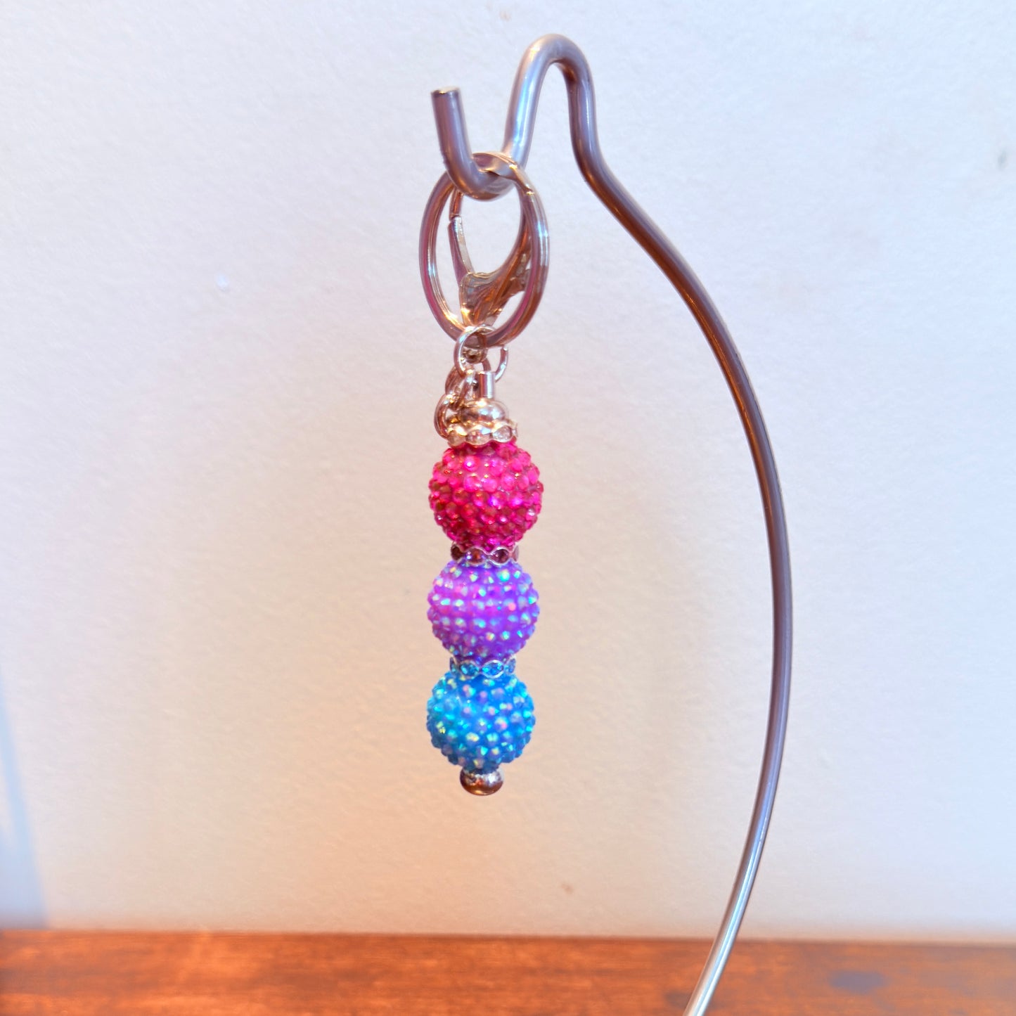 Bisexual Pride Beaded Keychain
