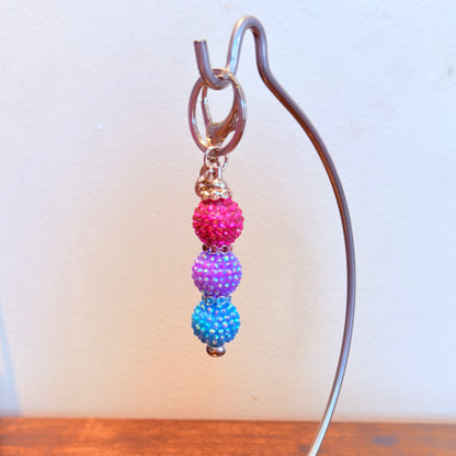 Bisexual Pride Beaded Keychain