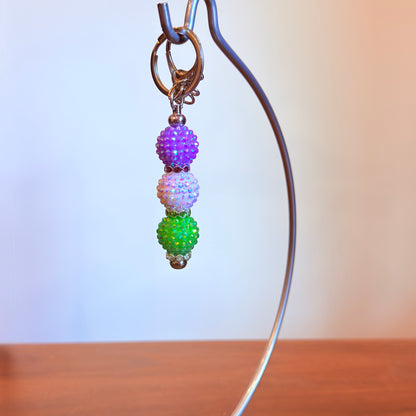 Genderqueer Pride Beaded Keychain