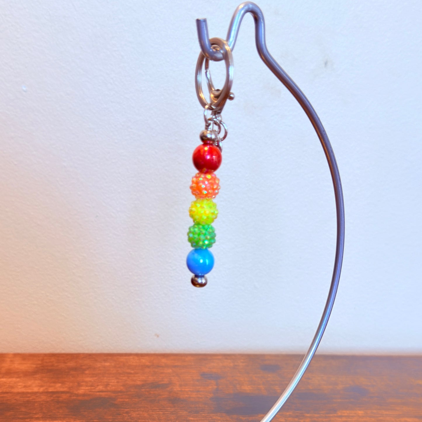 Rainbow Pride Beaded Keychain
